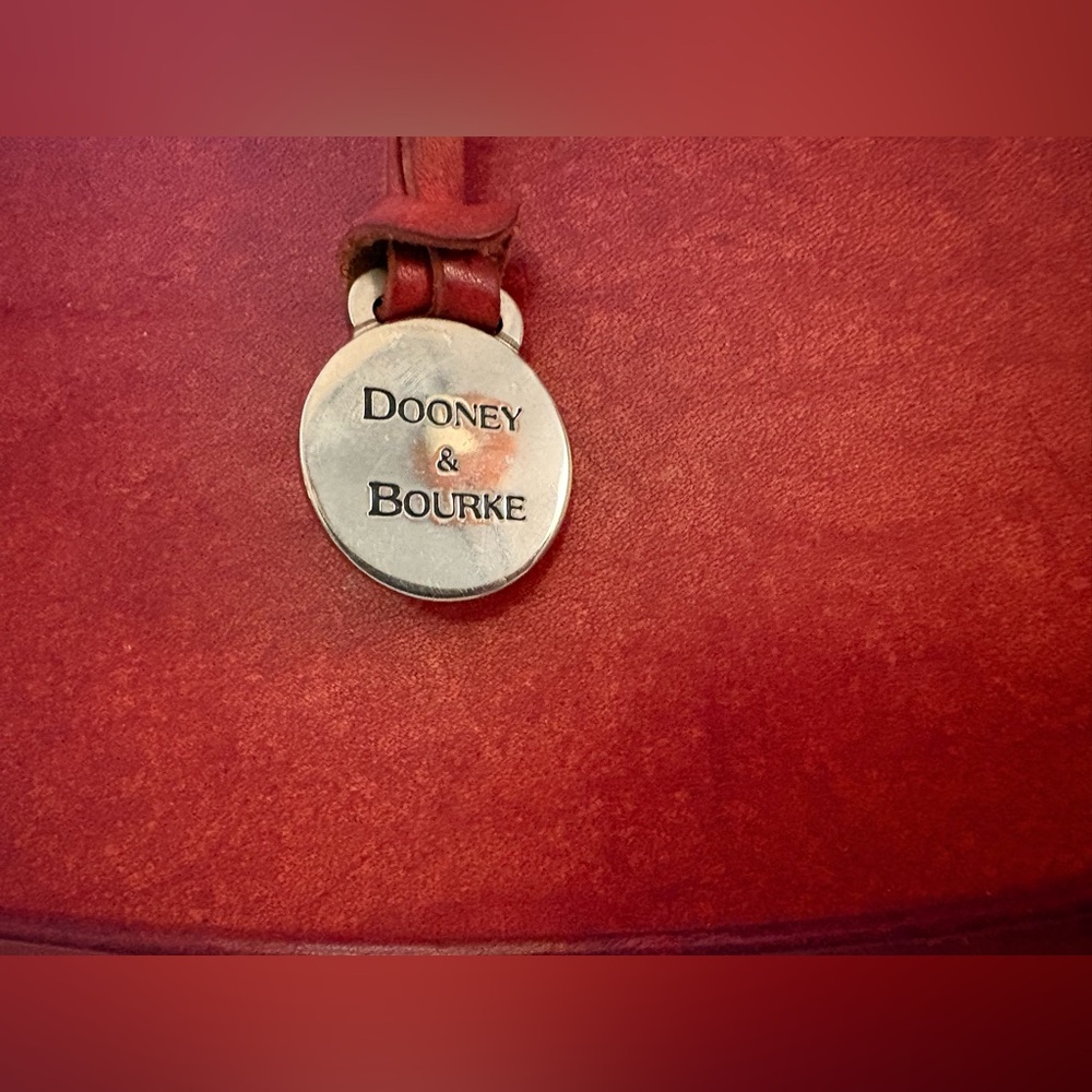 Dooney & Bourke Alto Italian Leather Briefcase Messenger Bag Red Vintage Patina - Picture 8 of 15